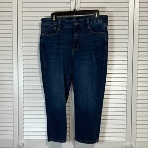 St. John’s Bay Blue Dark Wash High Rise Skinny Capri Jeans Women 12